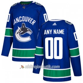 Män Ishockey Vancouver Canucks Tröja med eget tryck Adidas 2017-2018 Blå Authentic